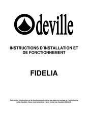 Deville FIDELIA Instructions D'installation Et De Fonctionnement