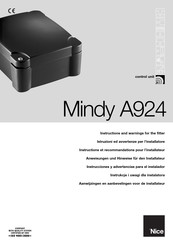 Nice Mindy A924 Manuel D'instruction Pour L'installateur