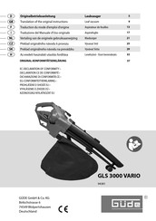 Güde GLS 3000 VARIO Traduction Du Mode D'emploi D'origine