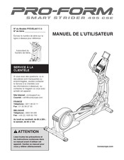 Pro-Form SMART STRIDER 495 CSE Manuel De L'utilisateur