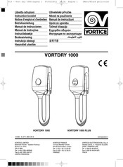 Vortice VORTDRY 1000 Série Notice D'emploi Et D'entretien