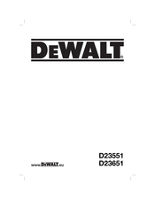 DeWalt D23551 Mode D'emploi