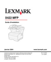 Lexmark X422 MFP Guide D'installation