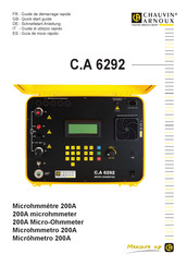 Chauvin Arnoux C.A 6292 Guide De Démarrage Rapide