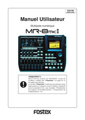 Fostex MR-8 Manuel Utilisateur