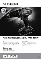 Parkside PABS 20-Li A1 Traduction Des Instructions D'origine