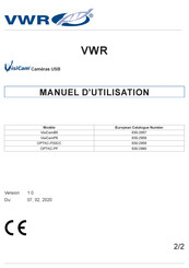 VWR VisiCamP6 Manuel D'utilisation