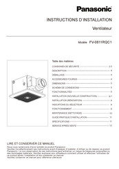 Panasonic FV-0811RQC1 Instructions D'installation