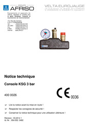 Afriso EURO-INDEX KSG 3 bar Notice Technique