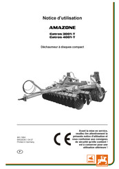 Amazone Catros 4001-T Notice D'utilisation