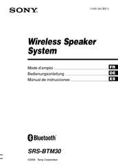 Sony SRS-BTM30 Mode D'emploi