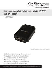 StarTech NETRS232 Guide De L'utilisateur