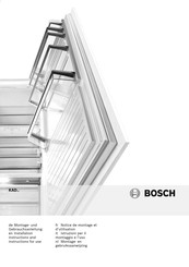 Bosch KAD Série Notice De Montage Et D'utilisation