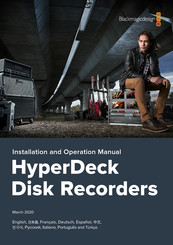 Blackmagic Design HyperDeck Studio Pro Manuel D'utilisation Et D'installation