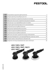 Festool LEX 2 125/3 Notice D'utilisation D'origine/Liste De Pièces De Rechange