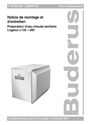 Buderus Logalux L200 Notice De Montage Et D'entretien