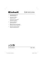 EINHELL TE-SW 18/610 Li-Solo Instructions D'origine
