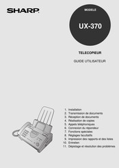 Sharp UX-370 Guide Utilisateur