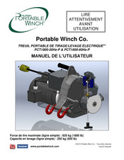 Portable Winch PCT1800-60Hz-P Manuel De L'utilisateur