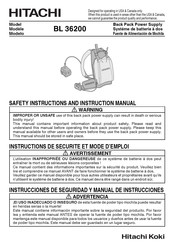 Hitachi BL 36200 Instructions De Sécurité Et Mode D'emploi