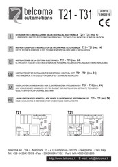 Telcoma Automations T21 Instructions D'utilisation