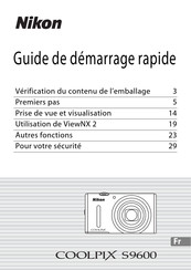 Nikon COOLPIX S9600 Guide De Démarrage Rapide