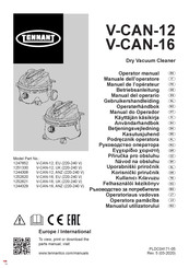 Tennant V-CAN-12 Manuel De L'opérateur