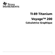 Texas Instruments Voyage 200 TI-89 Titanium Mode D'emploi
