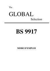 Global BS 9917 Mode D'emploi