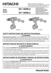 Hitachi DV 18DBL2 Instructions De Sécurité Et Mode D'emploi