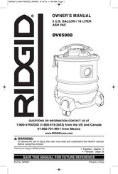 RIDGID DV05000 Mode D'emploi