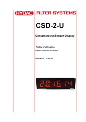 HYDAC FILTER SYSTEMS CSD-2-U Notice D'utilisation