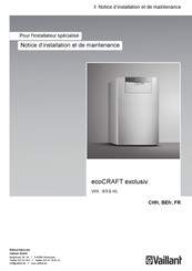 Vaillant ecoCRAFT exclusiv Notice D'installation Et De Maintenance