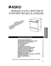 Asko W620 Manuel D'utilisation Et D'entretien