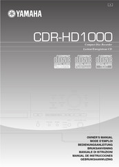 Yamaha CDR-HD1000 Mode D'emploi