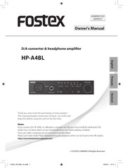 Fostex HP-A4BL Mode D'emploi