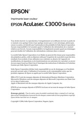 Epson AcuLaser C3000 Série Mode D'emploi