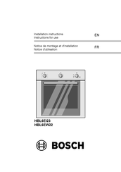 Bosch HBL6EW22 Notice De Montage Et D'installation