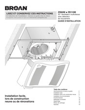 Broan ZB110M Guide D'installation