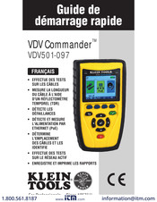 Klein Tools VDV Commander VDV5501-097 Guide De Démarrage Rapide