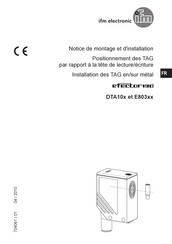 IFM Electronic efector190 E803 Série Notice De Montage Et D'installation