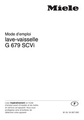 Miele G 679 SCVi Mode D'emploi