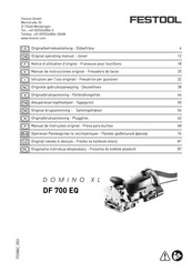 Festool DOMINO XL DF 700 EQ Notice D'utilisation D'origine