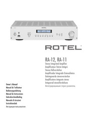 Rotel RA-11 Manuel De L'utilisateur