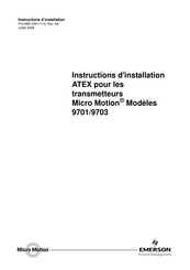 Emerson Micro Motion IFT9701 Instructions D'installation