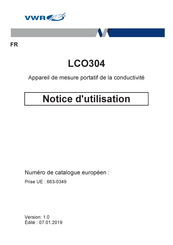 VWR LCO304 Notice D'utilisation