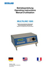 Ecolab MULTILINE 1000 Manuel D'utilisation