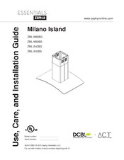 Zephyr Essentials Milano Island ZML-M90BG Guide D'utilisation, D'entretien Et D'installation