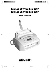 Olivetti Fax-Lab 250P Manuel D'utilisation