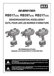 Max RebarTier RB397 Manuel D'utilisation Et D'entretien